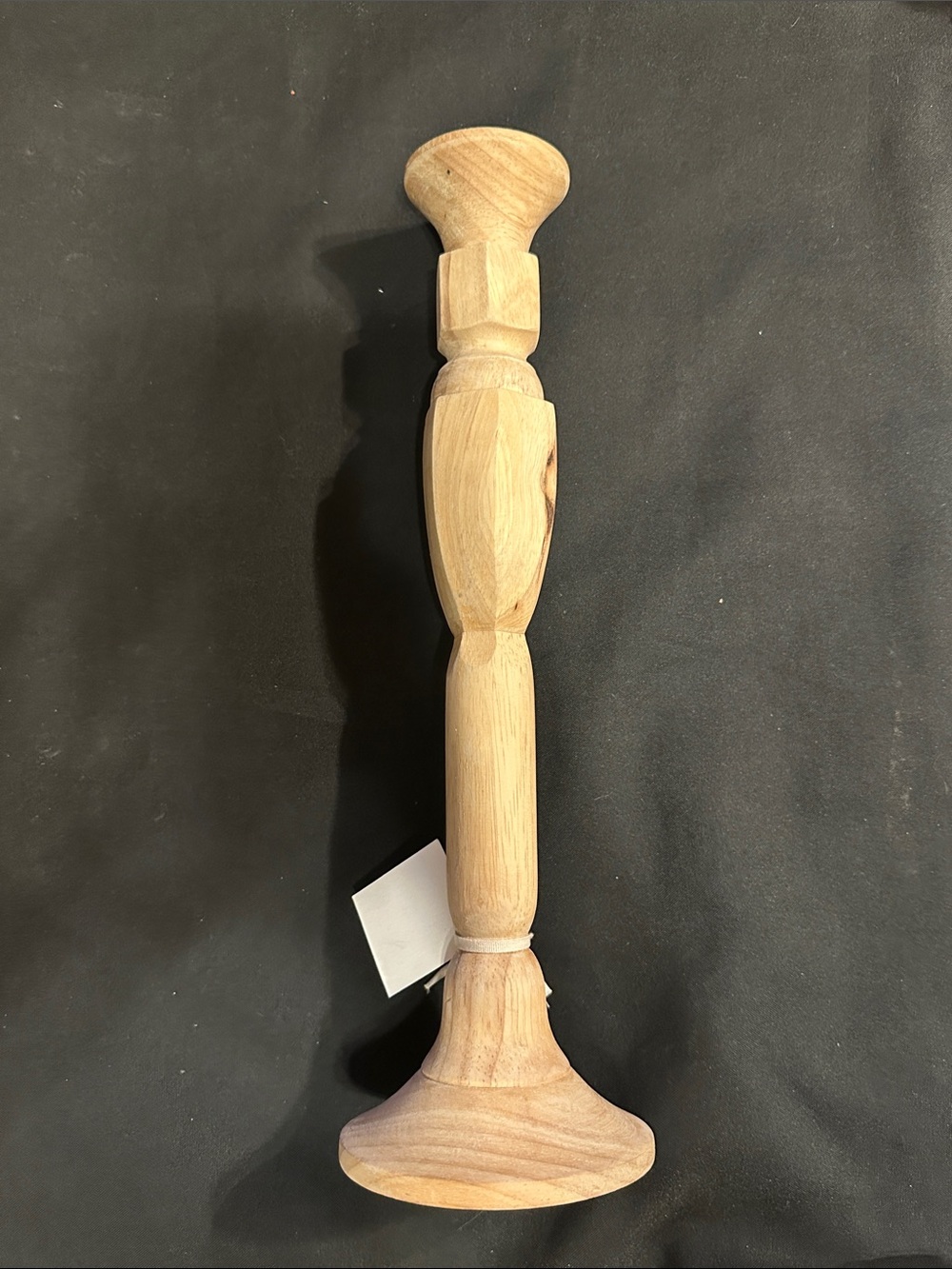Turned Wood Candlestick Holder Natural Wood handmade for the holidays